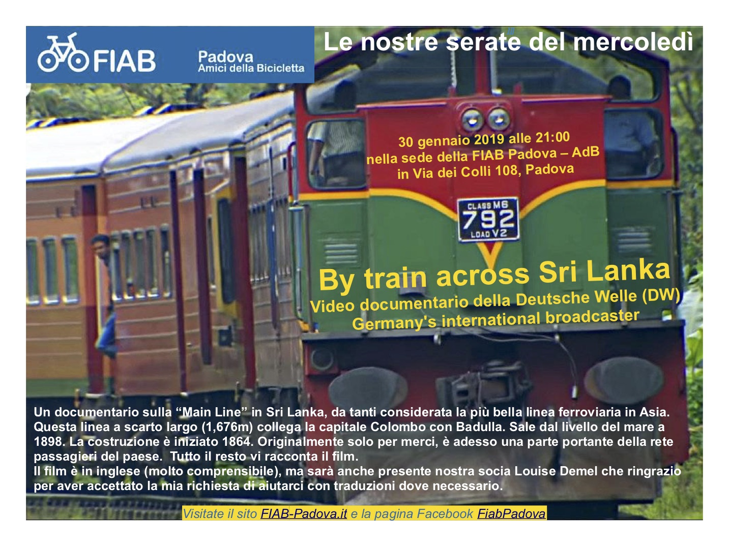 20190130 By train across Sri Lanka Locandina